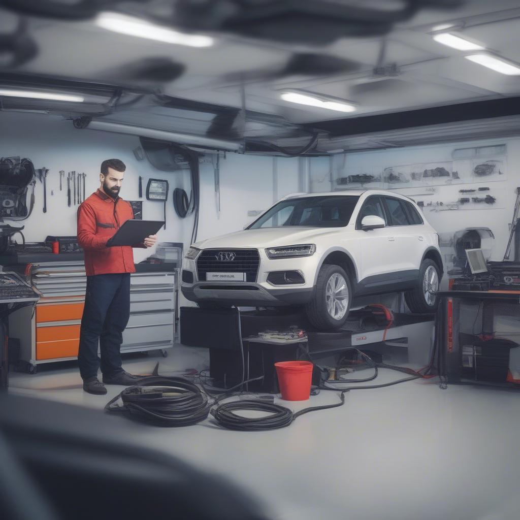 Thiết bị hiện đại tại garage oto quận 9